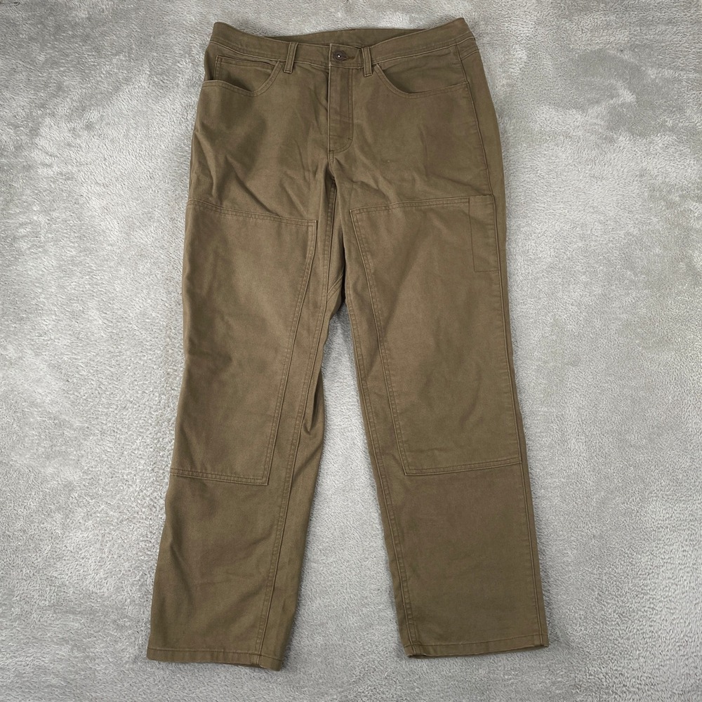 REI Co-op Double Knee Pants Mens 34x30 Brown Canvas Utility Workwear Hiking